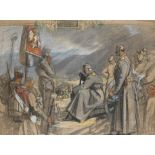 ‡Frank O. Salisbury (1874-1962) Study for King Peter of Serbia retreating across the Albanian