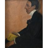 ‡Nina Hamnett (Welsh 1890-1956) Portrait of Louis McQuilland (1880-1946), seated holding a book