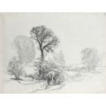 Sir George Clausen RA (1852-1944) Study of trees Signed with initials GC (lower right) Pencil 20.4 x