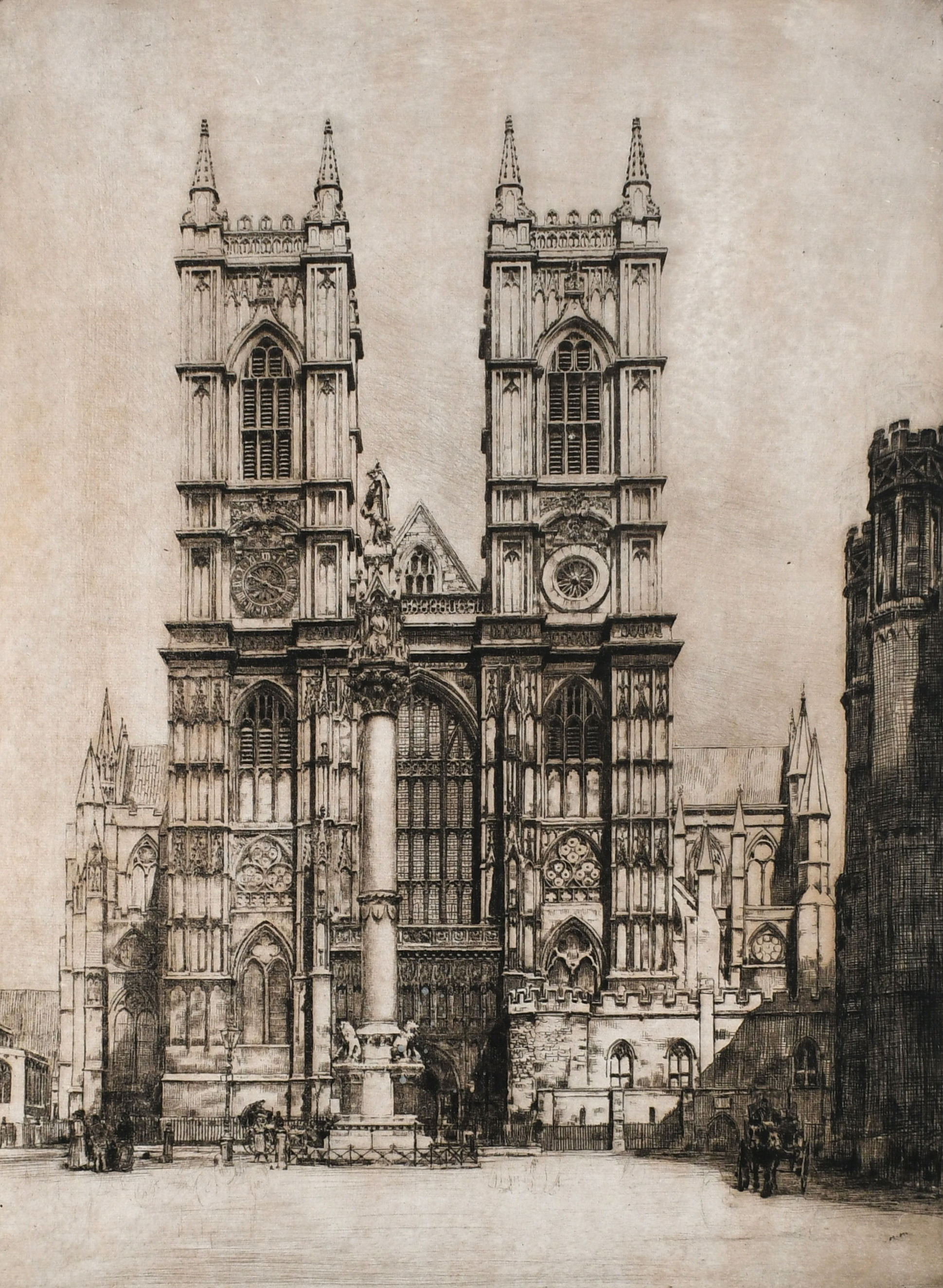 Mortimer Menpes (Australian 1855-1938) St. Paul's Cathedral; Westminster Abbey Two, both etching - Image 2 of 6