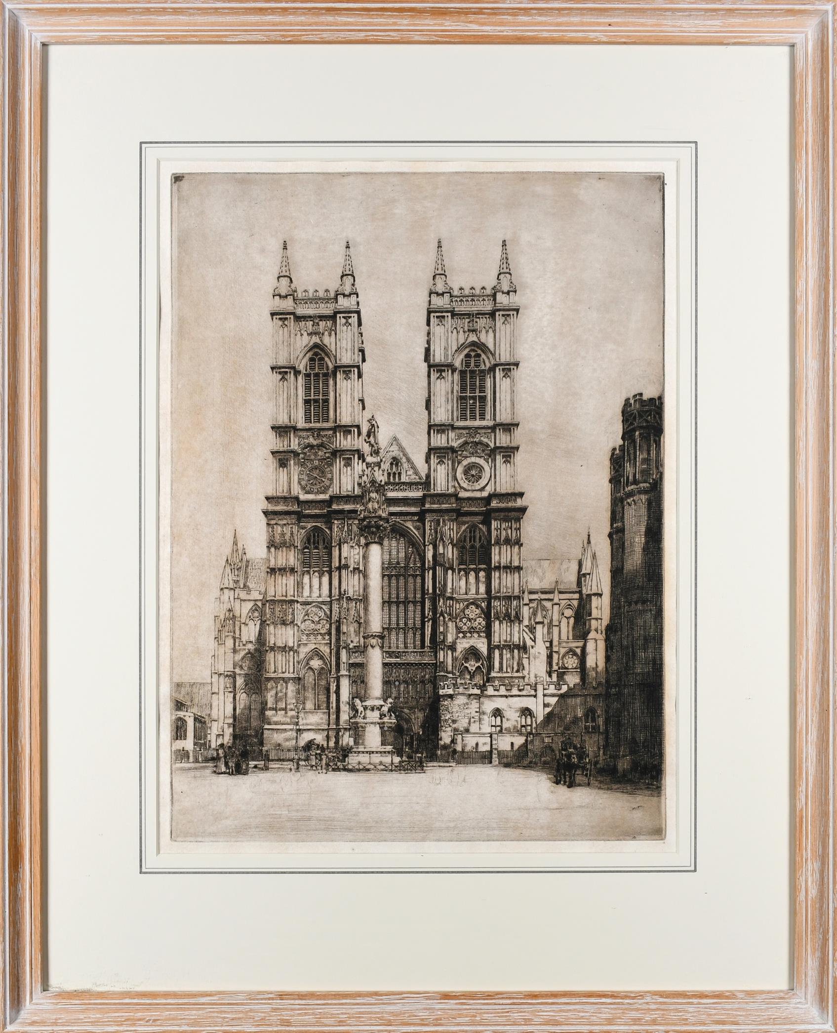 Mortimer Menpes (Australian 1855-1938) St. Paul's Cathedral; Westminster Abbey Two, both etching - Image 5 of 6