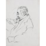 James Bolivar Manson (1879-1945) Portrait of Lucien Pissarro (1863-1944) reading Pencil, 1913 23.7 x