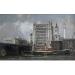 Rex Vicat Cole (1870-1940) At London Bridge with Fishmonger's Hall, Adelaide House, St. Magnus the