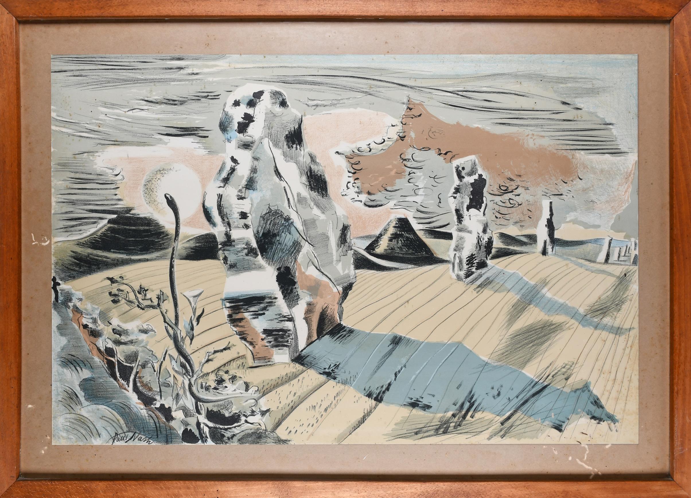 Paul Nash (1889-1946) Landscape of the Megaliths Lithograph 51 x 76.2cm (sheet) This work depicts - Image 2 of 3