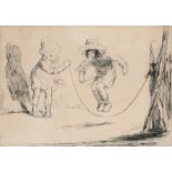 ‡Eileen Soper RMS, SWLA (1905-1990) Skipping; Feeding the Chickens; The Swing Three, two signed