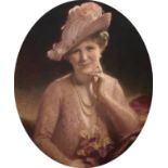 ‡Frank O. Salisbury (1874-1962) Portrait of Maud, the artist's wife, dressed in pink Signed and