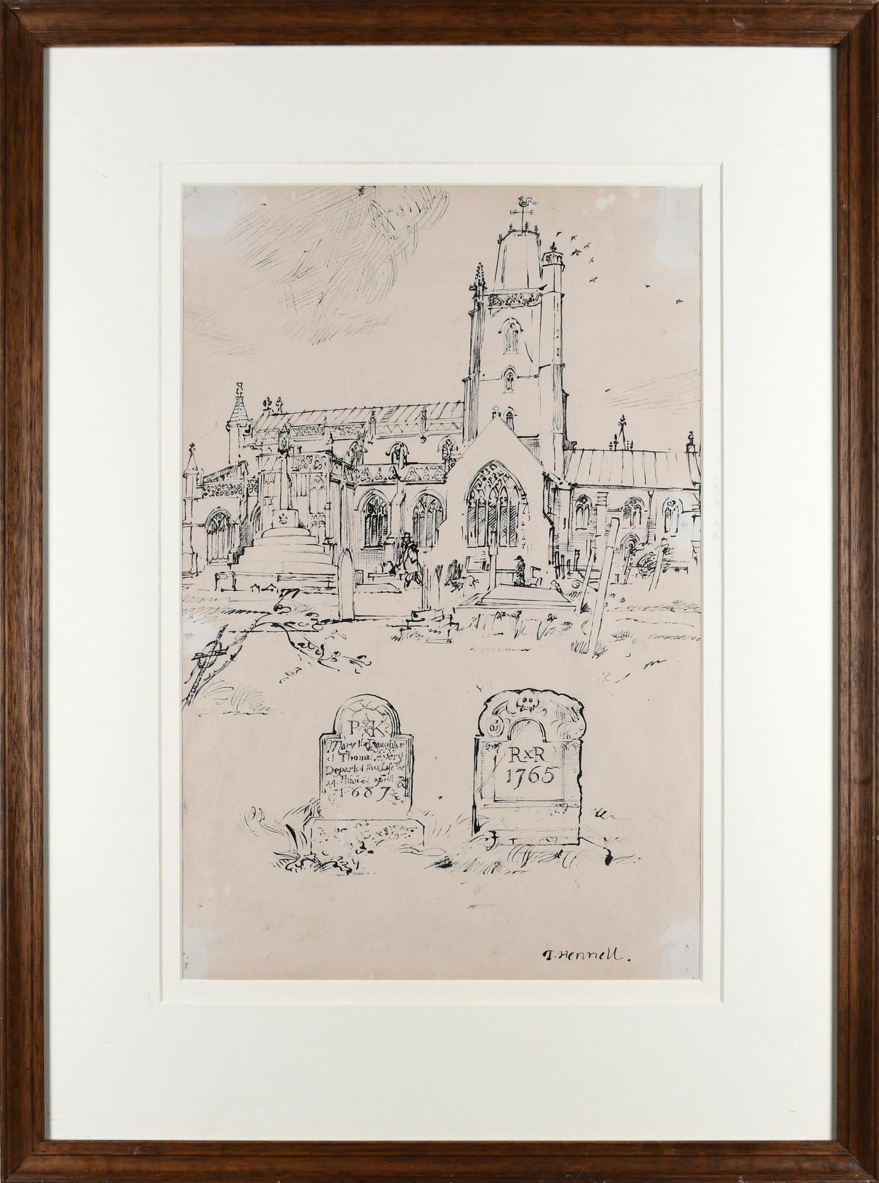 Thomas Barclay Hennell RWS, NEAC (1903-1945) Yatton Church near Bristol Signed T.Hennell (lower - Image 2 of 3