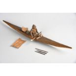 λAn Inuit model kayak Greenland, early 20th century wood frame with sealskin, fibre and marine