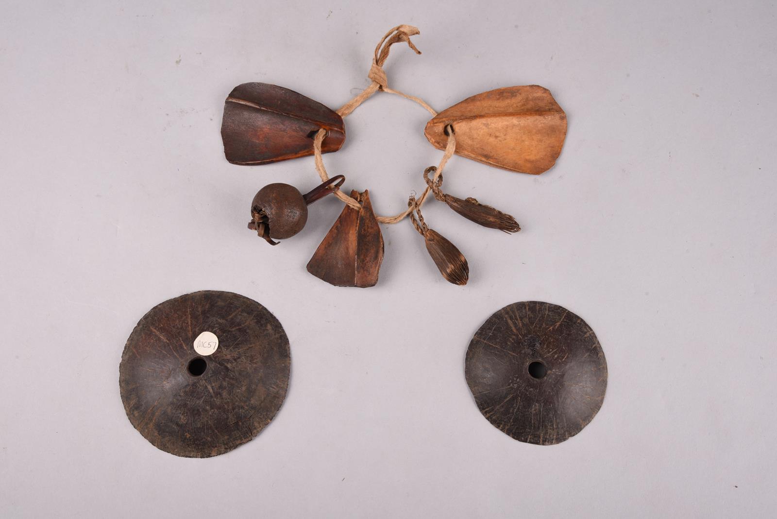 An Eastern Highlands dog collar rattle Kukukuku people, Papua New Guinea bird breast bones, seed - Image 3 of 3