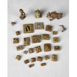 Twenty nine Akan goldweights Ghana brass, including two birds, a head, a lion with another animal in