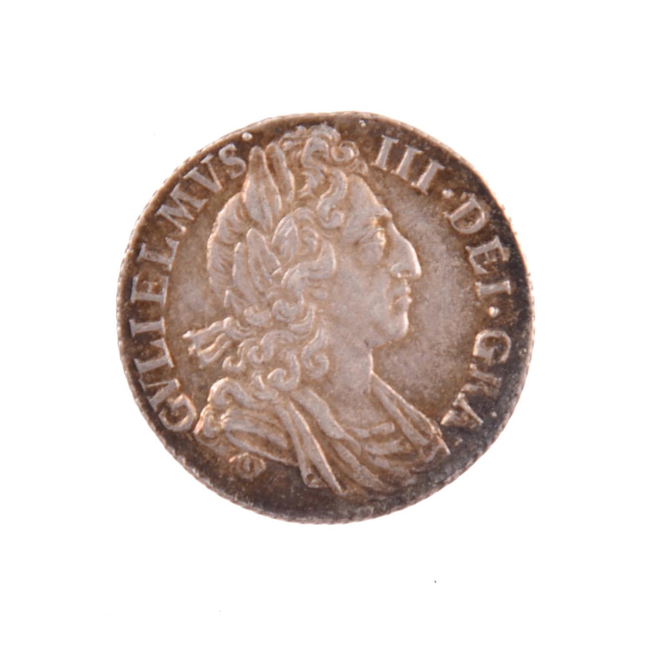 William III, silver sixpence, 1697, third bust, rev. later harp, large crowns, 2.83g (S 3538),