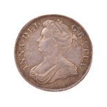 Anne (1702-14), silver crown, 1707, rev. roses and plumes, edge SEXTO (S 3578), good very fine or