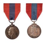 A family pair of cased Imperial Service Medals to a father and son: ISM, George V (CHARLES WILLIAM
