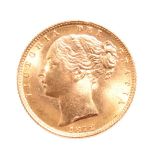 Victoria, gold sovereign, 1872, die number 100 (S3853B), die cracks, good extremely fine.