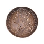 George II, silver crown, 1741, roses in angles, edge DECIMO QVARTO (S 3687), obverse spotting,