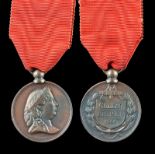 Spain: Medal for Callao, 2nd May 1866, bronze, 30 mm, head of Isabel II right, reverse with anchor
