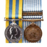 Two medals to Private R. Legard, Duke of Wellington's Regiment: Korea 1950-53, first type obverse (