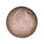 William III, silver crown, 1696, third bust, rev. first harp, edge OCTAVO, 29.6g (S 3472), good very