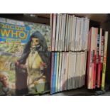 A large collection of Doctor Who magazines, annuals and books, various dates and including seven