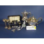 A large collection of various silver plated items to include two baskets, a collection of various