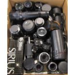 A large collection of prime lenses to include mainly 135 (a boxful)
