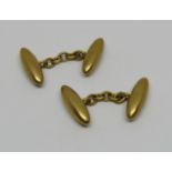 Pair of 18ct torpedo cufflinks, 5.1g total