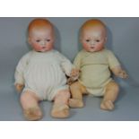 2 1920's 'Dream Baby' dolls by Armand Marseille, both mold 341/8 with sleeping eyes, bisque head and