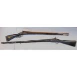 Two 19th century percussion cap mussel loading rifles (af)