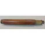 Antique leather clad brass drawer telescope by Watkins of Charring Cross, London together with a