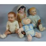 1950's composition doll by Deans Rag Book Co with moulded hair, painted features and 5 piece body