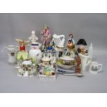 A collection of continental and other decorative ceramics including a 19th century Meissen type