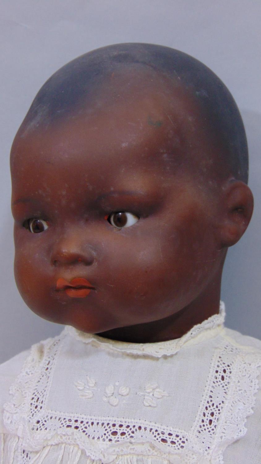 Armand Marseille black Dream Baby doll with closing brown eyes, closed mouth, period clothes, marked - Image 2 of 5