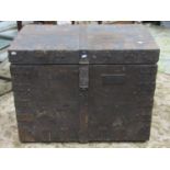 A 19th century oak and steel banded silver chest with applied label, The Right Honourable Lord