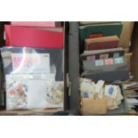 Two boxes containing a large quantity of GB, Commonwealth and world stamps including mint GB