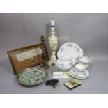 A collection of Aynsley teawares including tea pot, milk jug, sugar bowl, a pair of cake plates,