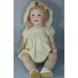 Early 20th century German bisque head baby doll 'Jutta' type by Cuno & Otto Dressel of Sonneberg,