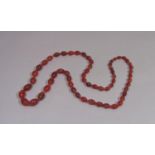 Long antique graduated agate bead necklace