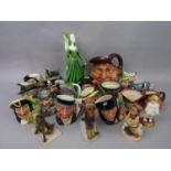 A collection of Royal Doulton character jugs including John Barleycorn Old Lad (2) Scaramouche, Capt