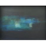 Roy Hewish (20th/21st century local artist) - Abstract study in tones of blue, oil on board,