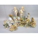 A collection of figures and groups of cherubs, mainly continental and late 19th century or later