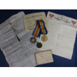 WWI General War and Victory medals named 36742 Pte GA Young - Glos Regt, together with Army for