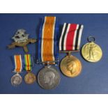 WWI General War and Victory medal (with miniatures) names to R-19996 Pte M Fielding KR Rifle Corp,