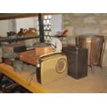 Miscellaneous lot to include an industrial guillotine, Rejafix press, cased R F oscillator type a