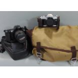 Canon EOS 500 with standard zoom lens and Canon manual SLR AL1QF with lens, in Canon bag (2)