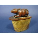 Unusual late 18th century snuff box the base in horn with simple repeating geometric decoration