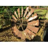 Vintage windmill, the mill 90 cm diameter, with tapering framework and pumping gear