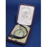 Good quality vintage Omega silver pocket watch, the champagne dial with stylised Arabic numerals and