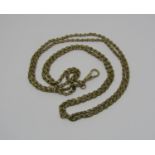 9ct long guard chain, 58cm long approx, 31.3g