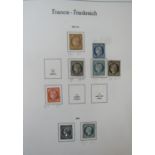 A collection of Mint and Used stamps from France in two Lighthouse albums from early classics