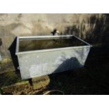 Galvanised iron water trough 90 cm long